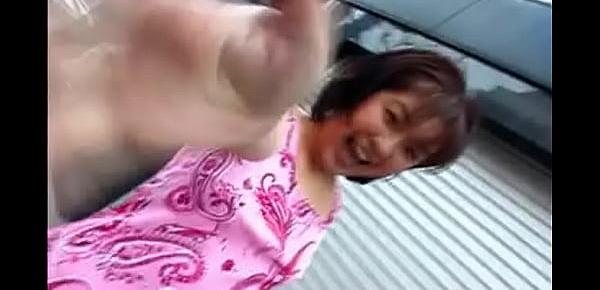  Cute asian babe getting nasty outdoor